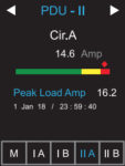 Amperage & Peak Load Amp - PDU 2, Circuit A Meter Screen - 1-Phase Dual Feed Intelligent PDU