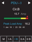 Amperage & Peak Load Amp - PDU 1, Circuit B Meter Screen - 1-Phase Dual Feed Intelligent PDU