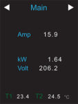 Amp, kW, Volt - PDU Power Meter Screen - 1-Phase PDU
