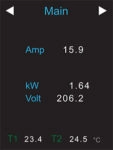 Amp, kW, Volt - PDU Power Meter Screen - 1-Phase PDU