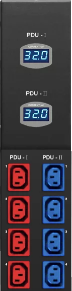 InfraPower Dual-Feed Metered MD PDU Local Current Measurement