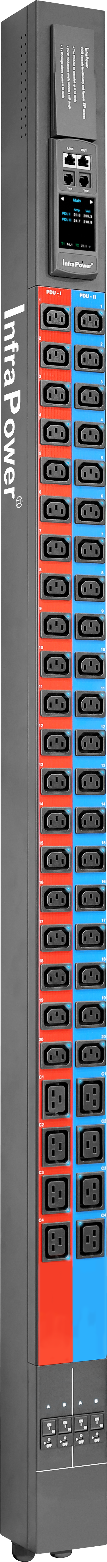 InfraPower 1-Phase Dual-Feed Intelligent PDU