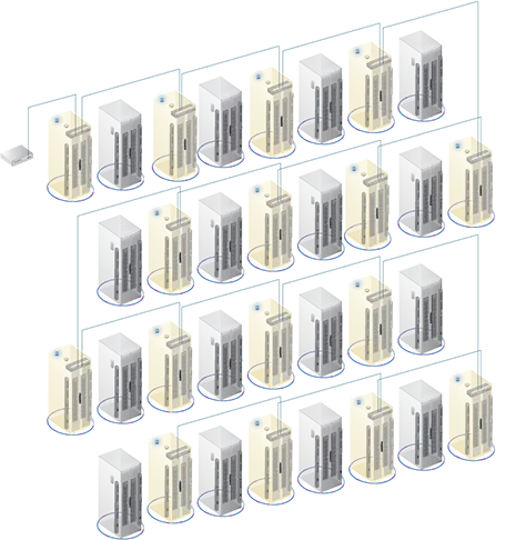 InfraGuard One Box Two Racks Diagram