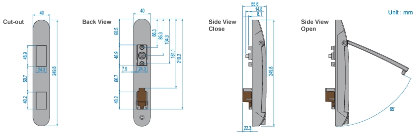 InfraSolution SmartCard Handle Universal Cut Out Diagram