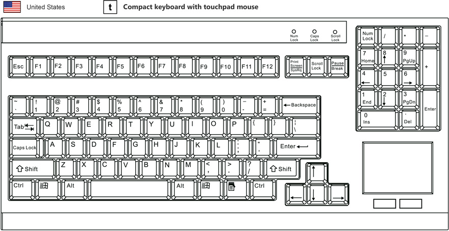 Compact keyboard with touchpad mouse