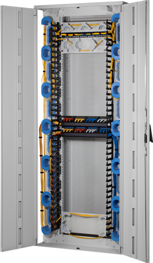 CR-F47B - 47U CR ODF Rack with Fibre Organizer & Cable Ring