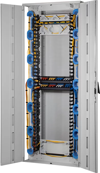 CR-F47B - 47U CR ODF Rack with Fibre Organizer & Cable Ring