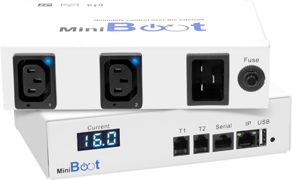 MiniBoot-2C13-10A-230V - Remote Power - 230V - 10A - C13 x 2 Outlets - C20 x 1 Inlet