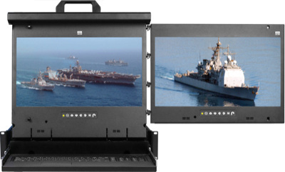 MRK-F17-2R - Dual Display (Right Mount) 1080p Console Drawer