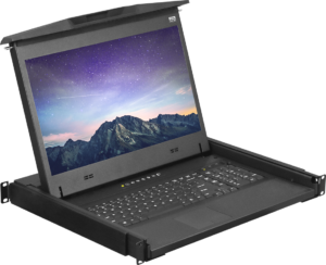 F1417 - 1U 17" Ultra Short Depth FHD LED-backlit LCD Console Drawer